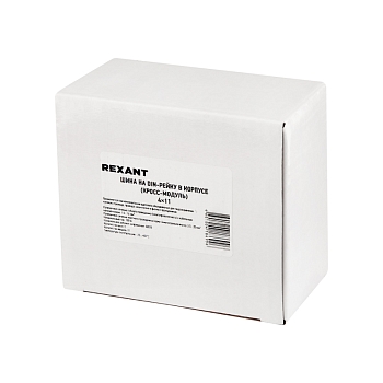 Шина на DIN-рейку в корпусе (кросс-модуль) 4х11 REXANT