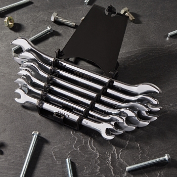 Набор ключей рожковых (8-19мм), 6 шт, CrV, зеркальное хромирование REXANT