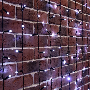 Гирлянда светодиодная Занавес 2х6м 768 LED БЕЛЫЙ черный ПВХ IP65 постоянное свечение 230В нужен блок 303-500 NEON-NIGHT