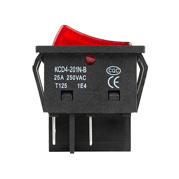 Выключатель клавишный 250В 25А (4с) ON-OFF красный с подсветкой REXANT