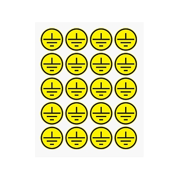 Наклейка знак электробезопасности «Заземление», диаметр 20мм (20 шт. на листе) REXANT