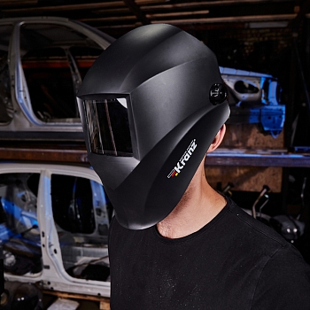 Маска сварщика с черным минеральным стеклом DIN 9 KRANZ