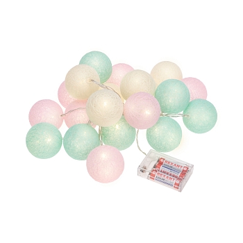 Тайские фонарики Перламутр 3.5 м, 20 LED, прозрачный ПВХ, цвет свечения теплый белый NEON-NIGHT