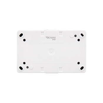 Блок горизонтальный 2 розетки INDUSTRIAL IP54 с/з, о/у, белый KRANZ