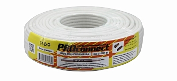 Кабель коаксиальный RG-6U, 75Ом, CCS/Al/Al, 48%, 50м, INDOOR, белый PROconnect