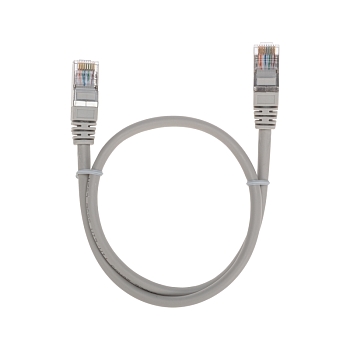 Патч-корд F/UTP, CAT 5e, RJ45-RJ45, 26AWG, LSZH, серый, 0,5м REXANT