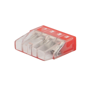 Экспресс-клемма с пастой REXANT СМК 2273-244, 4-проводная 0.5-2.5 мм², прозрачная, блистер (20 шт./уп.)