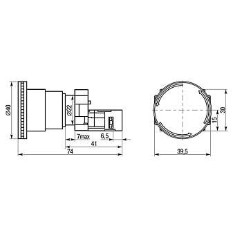 Кнопка XB2-BS грибок красная NC