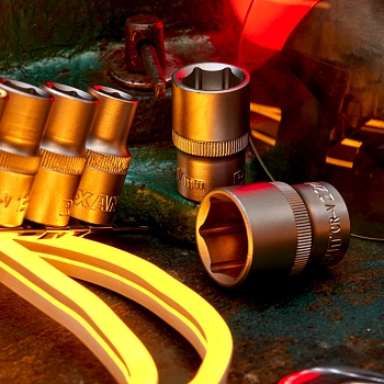 Набор торцевых головок 1/2, шестигранные, CrV, 10 шт., 10-22мм REXANT