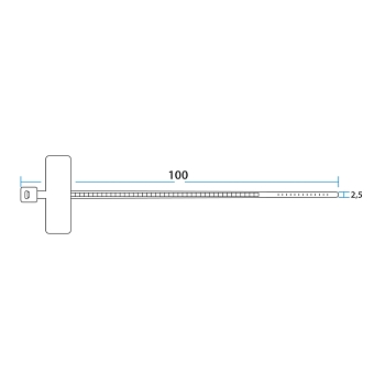 Хомут под маркер нейлоновый 100x2,5мм белый (100 шт/уп) REXANT