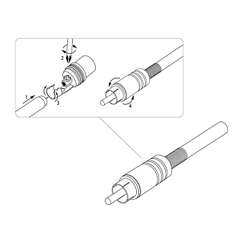 Разъем аудио/видео, штекер RCA, винт, серебро, 2 шт. REXANT