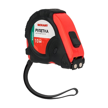Рулетка измерительная Профи прорезиненный корпус, магнитная, 10м х 25мм REXANT