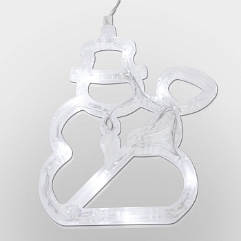 Фигура светодиодная Снеговик на присоске с подвесом, цвет белый