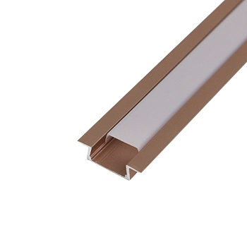 Комплект врезного алюминиевого профиля с рассеивателем, 22х6мм, 1м, розовое золото REXANT