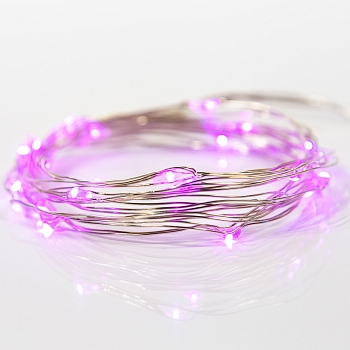 Гирлянда светодиодная Роса 2м, 20LED, РОЗОВЫЙ, IP20, тонкий батарейный блок, 2хCR2032 в комплекте NEON-NIGHT