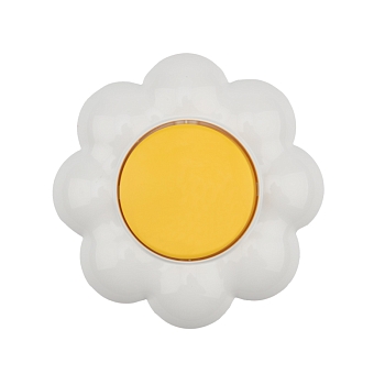 Выключатель одноклавишный HAPPY Ромашка с/у, желтый/белый KRANZ