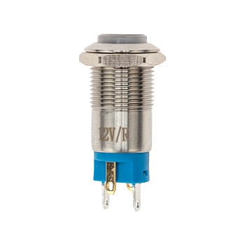 Кнопка антивандальная Ø12 12В(LED) Б/Фикс (4с) OFF-(ON) красная (A-12-C2) REXANT