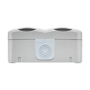 Блок горизонтальный 2 розетки (керамика) Mini OG IP54 с/з, о/у, серый KRANZ