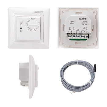 Терморегулятор механический RX-308B, совместим с Legrand серии Valena, белый REXANT