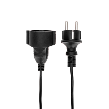 Удлинитель-шнур ПВС 3х0,75мм², 20м, с/з, 6А, 1300Вт, IP20, черный PROconnect