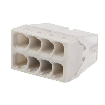 Экспресс-клемма REXANT СМК 2273-208, 8-проводная 0.5-2.5 мм², прозрачная, блистер (6 шт./уп.)