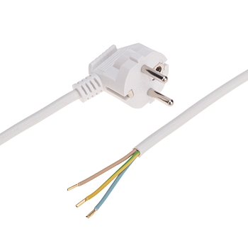 Шнур электрический с вилкой ПВС 3х1,0 мм² 1,5м белый REXANT