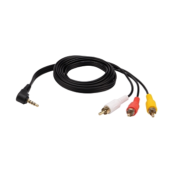 Шнур Стерео 3,5мм 4C - 3 RCA, 1,5м, Gold REXANT