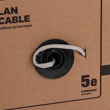 Кабель витая пара F/UTP, CAT 5e, PE, 4PR, 24AWG, OUTDOOR, SOLID, черный, 305м, серия LIGHT, РФ REXANT