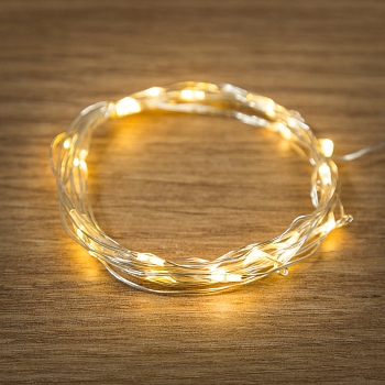 Гирлянда светодиодная Роса 2м, 20 LED, ТЕПЛЫЙ БЕЛЫЙ, IP20, 2хCR2032 в комплекте NEON-NIGHT