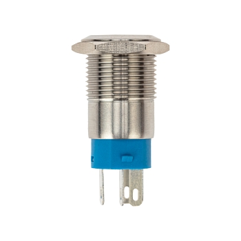 Кнопка антивандальная Ø16 250В Б/Фикс (5с) OFF-(ON) / ON-(OFF) плоская подсв/красная POWER (A-16-F5) REXANT