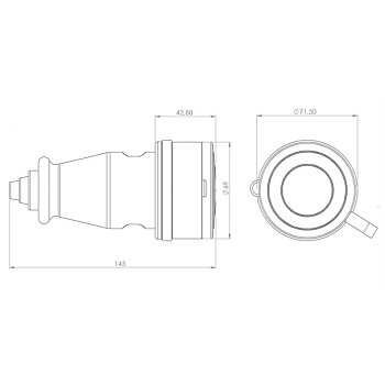 Розетка влагозащищенная переносная с крышкой 1 гнездо, 3Р+РЕ, 32А, IP44, каучук, черная REXANT
