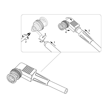 Разъем BNC штекер под винт с колпачком угловой REXANT