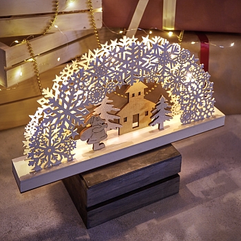 Деревянная фигурка с подсветкой Рождественская сказка 44,5x6x24 см