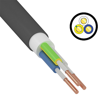 Кабель силовой медный ВВГнг(А)-FRLS 3x1,5 мм² 100 м ГОСТ