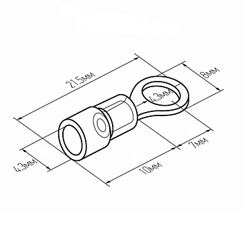Наконечник кольцевой изолированный термоусаживаемый ø 4.3 мм 0.5-1.5 мм² (НКи-т 1.5-4/НКи-т1,25-4) красный REXANT