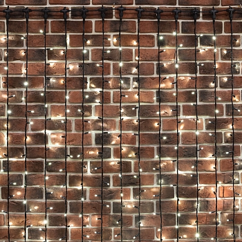 Гирлянда светодиодная Занавес 2х6м 1520 LED БЕЛЫЙ черный ПВХ IP65 эффект водопада 230В не соединяется контроллер в комплекте NEON-NIGHT