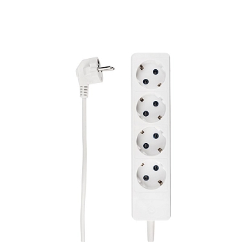 Удлинитель PREMIUM 4 гнезда 5м 3х0,75мм² с/з белый PROconnect