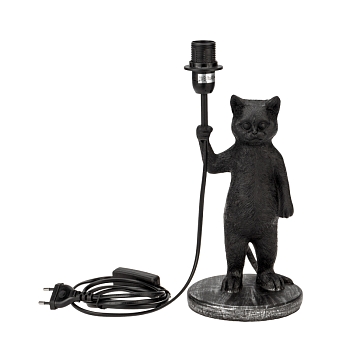Светильник декоративный настольный МОБИ "Кот с зонтом" , с цоколем Е14, 40 Вт, цвет черный REXANT