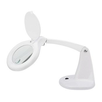 Лупа настольная 3D+12D с подсветкой 40 SMD LED, ø100мм, белая REXANT