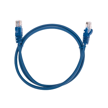 Патч-корд U/UTP, CAT 5e, RJ45-RJ45, 26AWG, LSZH, синий, 1м REXANT