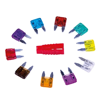 Набор автомобильных предохранителей Мини, в блистере REXANT