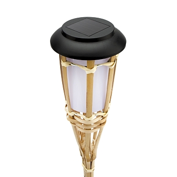 Светильник грунтовый Бамбук 3000К, со встроенным аккумулятором, солнечной панелью, датчиком освещенности LAMPER