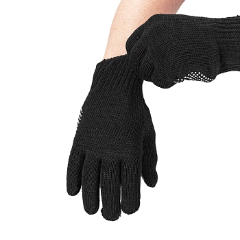 Перчатки полушерстяные с покрытием ПВХ «Зима», 7 нитей, 75-77 г, черные