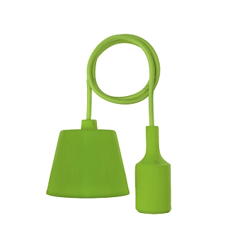 Патрон E27 силиконовый со шнуром 1м зеленый REXANT