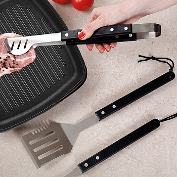 Набор щипцы, вилка и лопатка для гриля, в блистере СОКОЛ