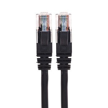 Патч-корд U/UTP, CAT 5e, RJ45-RJ45, 26AWG, LSZH, черный, 3м REXANT