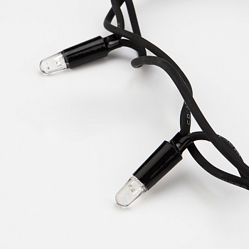 Гирлянда светодиодная Кластер 10м 200 LED ТЕПЛЫЙ БЕЛЫЙ черный каучук IP67 постоянное свечение 230В нужен блок 315-000 NEON-NIGHT