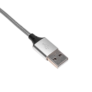 Кабель USB-A – Lightning, 2,4А, 1м, нейлон, серый REXANT