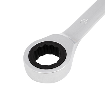 Ключ комбинированный трещоточный 15мм, CrV, зеркальный хром REXANT