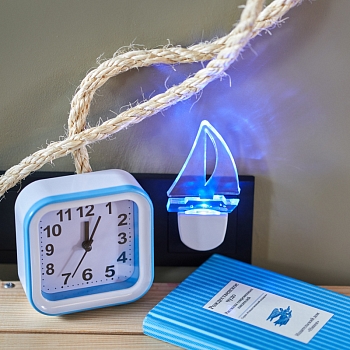 Ночник светодиодный ПАРУС ОДИНОКИЙ голубое свечение, 230В REXANT